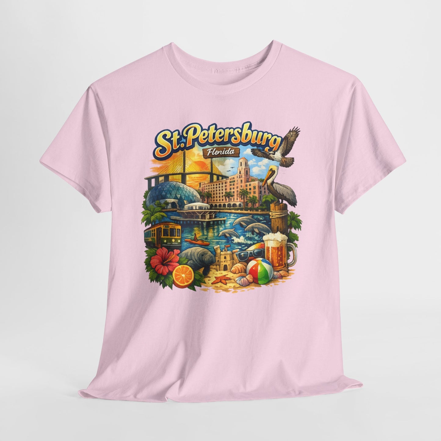 St. Petersburg Florida Retro Beach Scene T-Shirt