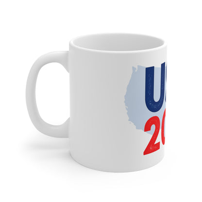 USA 2026 Ceramic Coffee Mug — Patriotic Red & Blue 11oz/15oz