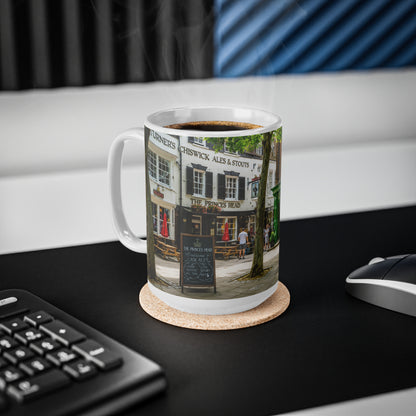 Richmond Ted Lasso London Street Scene Ceramic Coffee Mug — Red Phone Booth & Pub Photo (11oz, 15oz)