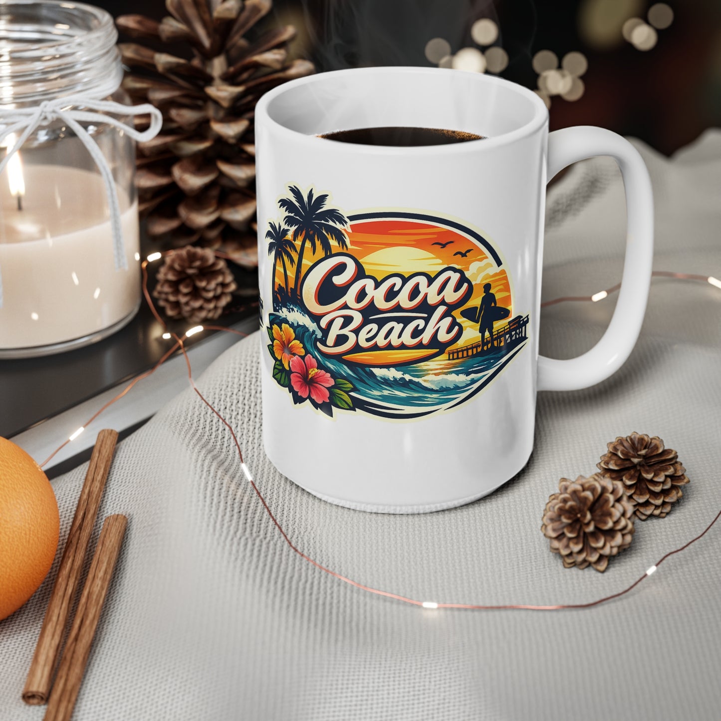 Cocoa Beach Ceramic Coffee Cups, 11oz, 15oz