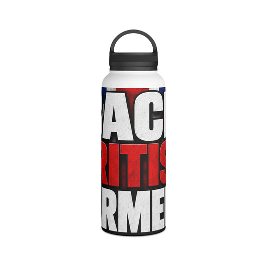 Back British Farmers Stainless Steel Water Bottle — Union Jack Patriotic Insulated Bottle
