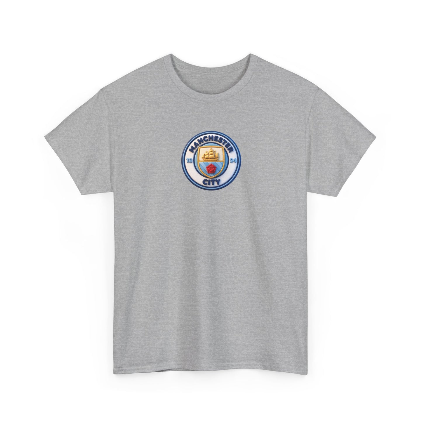 Manchester City Crest Unofficial 3D T-Shirt — Minimal Soccer Logo Tee