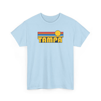 Tampa Retro Sunset T-Shirt — Vintage 70s Striped Beach Tee