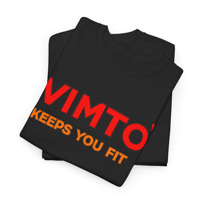 VIMTO "Keeps You Fit" Graphic Tee — Retro Beverage Logo T-Shirt