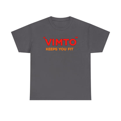 VIMTO "Keeps You Fit" Graphic Tee — Retro Beverage Logo T-Shirt