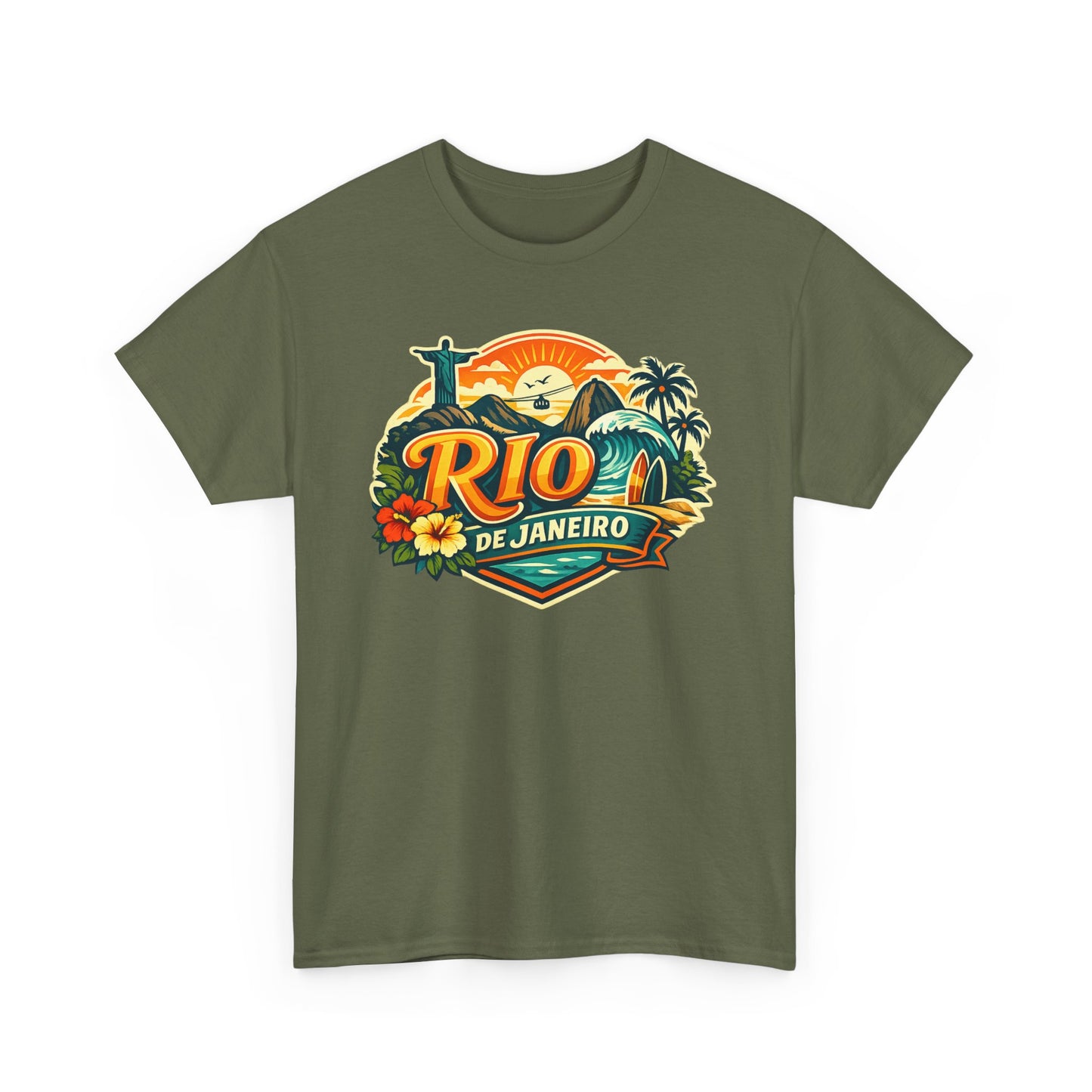 Rio de Janeiro Vintage Travel Tee – Tropical Sunset Beach T‑Shirt