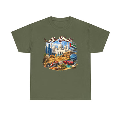 Abu Dhabi Landmark Collage T-Shirt — UAE Travel Souvenir Tee