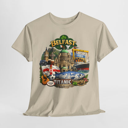 Belfast Collage T-Shirt – Titanic & City Landmarks Souvenir Tee