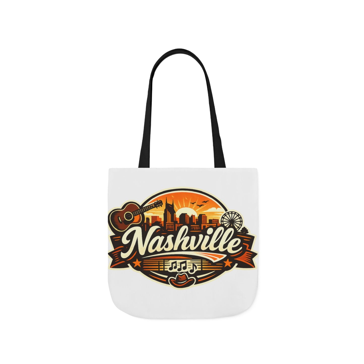 Nashville Sunset Tote Bag — Country Music Skyline Canvas Tote