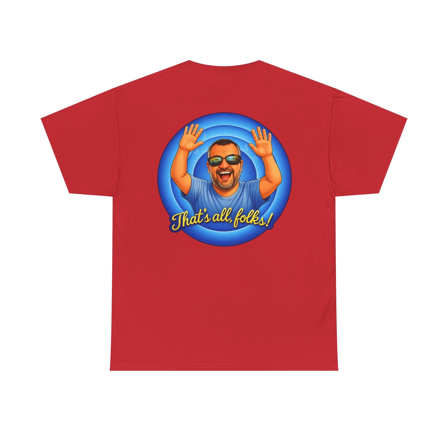 T-Shirt — "That's All, Folks!" Waving Portrait Graphic Tee