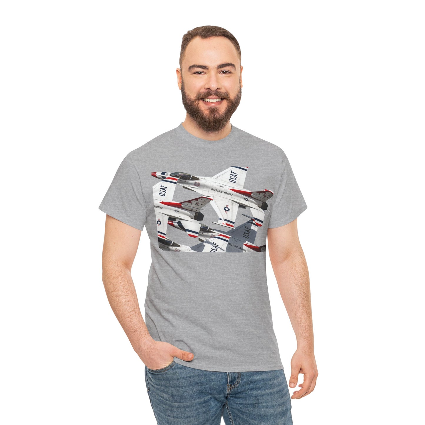 Thunderbirds Jet Formation T‑Shirt — Military Aviation Fighter Jets Tee