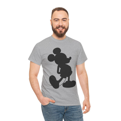 Mickey Mouse Silhouette Graphic Tee — Retro Cartoon Shadow T-Shirt