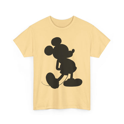 Mickey Mouse Silhouette Graphic Tee — Retro Cartoon Shadow T-Shirt