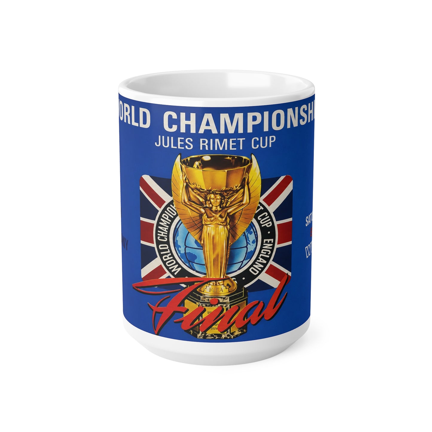 1966 World Cup Final Programme Inspired — Jules Rimet Cup England vs West Germany Ceramic Coffee Cup (11oz/15oz)