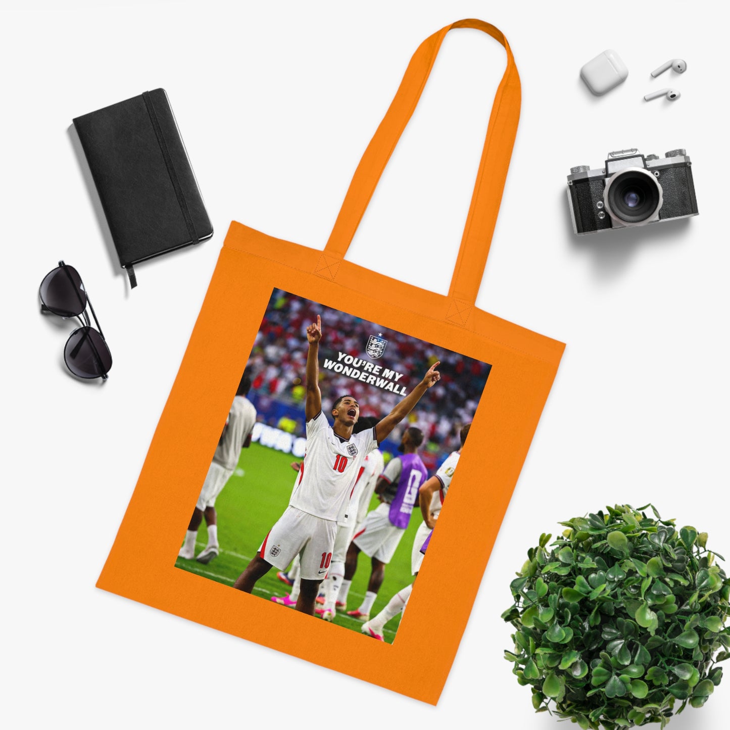 Jude Bellingham England Celebration Cotton Tote — "You're My Wonderwall" Stadium Photo Bag