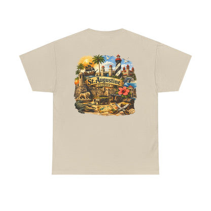 St. Augustine Florida Vintage Travel Tee — Retro Beach & Lighthouse Souvenir T-Shirt