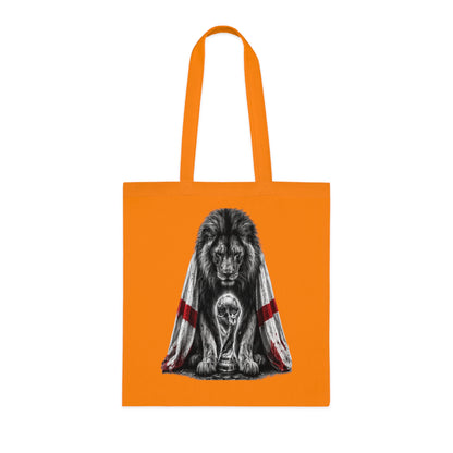 England Lion Tote Bag – Protective Lion Illustration Cotton Tote