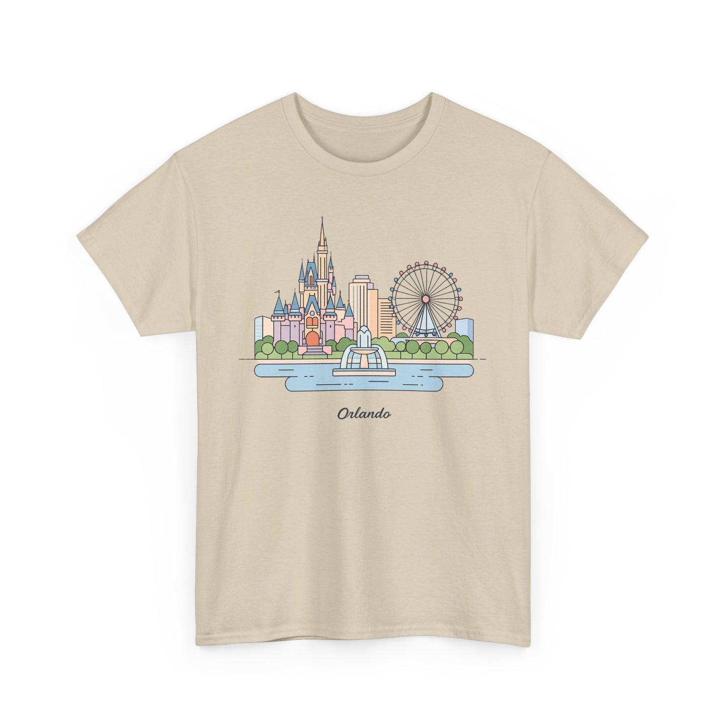 Orlando Skyline T-Shirt — Cute Cityscape Graphic Tee with 'Orlando' Text