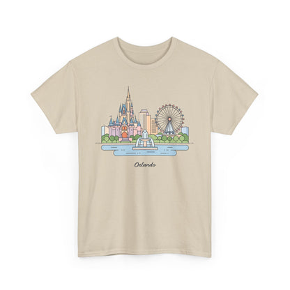 Orlando Skyline T-Shirt — Cute Cityscape Graphic Tee with 'Orlando' Text