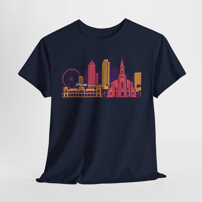 Orlando City Skyline T-Shirt — Colorful Urban Landmark Graphic Tee
