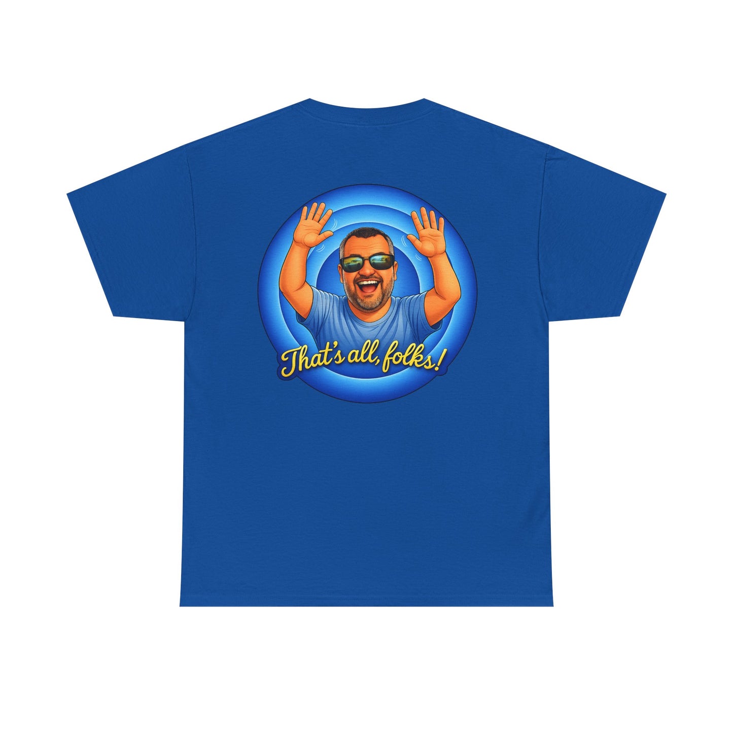 T-Shirt — "That's All, Folks!" Waving Portrait Graphic Tee