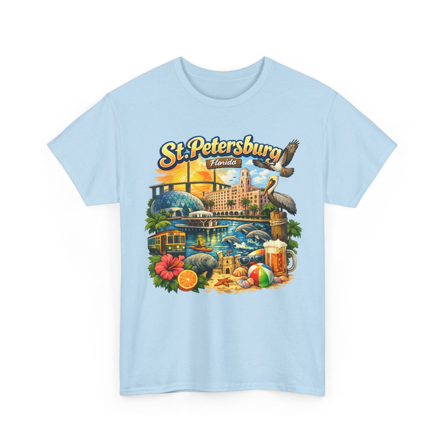 St. Petersburg Florida Retro Beach Scene T-Shirt