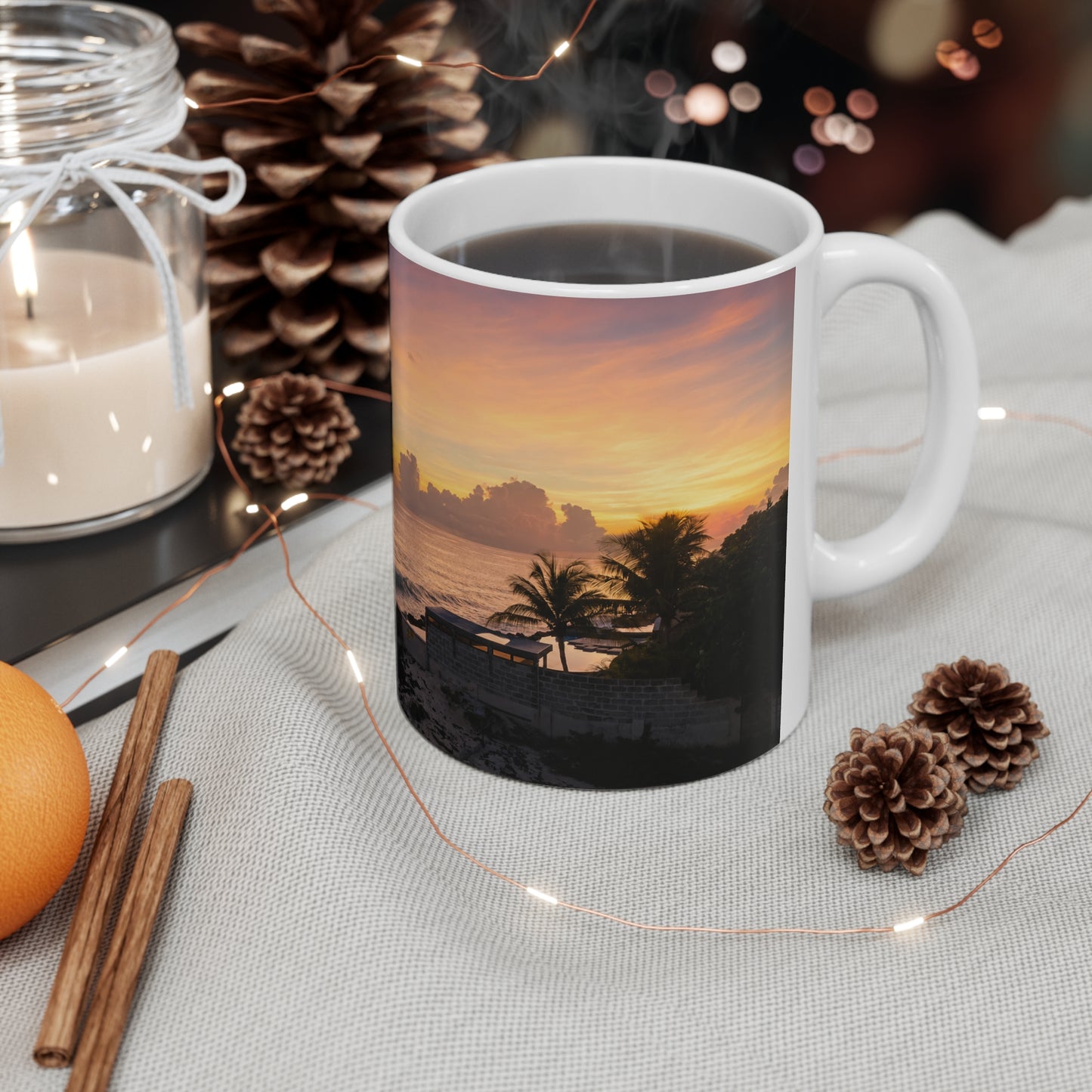 Barbados Sunset Seascape Ceramic Coffee Mug — 11oz & 15oz