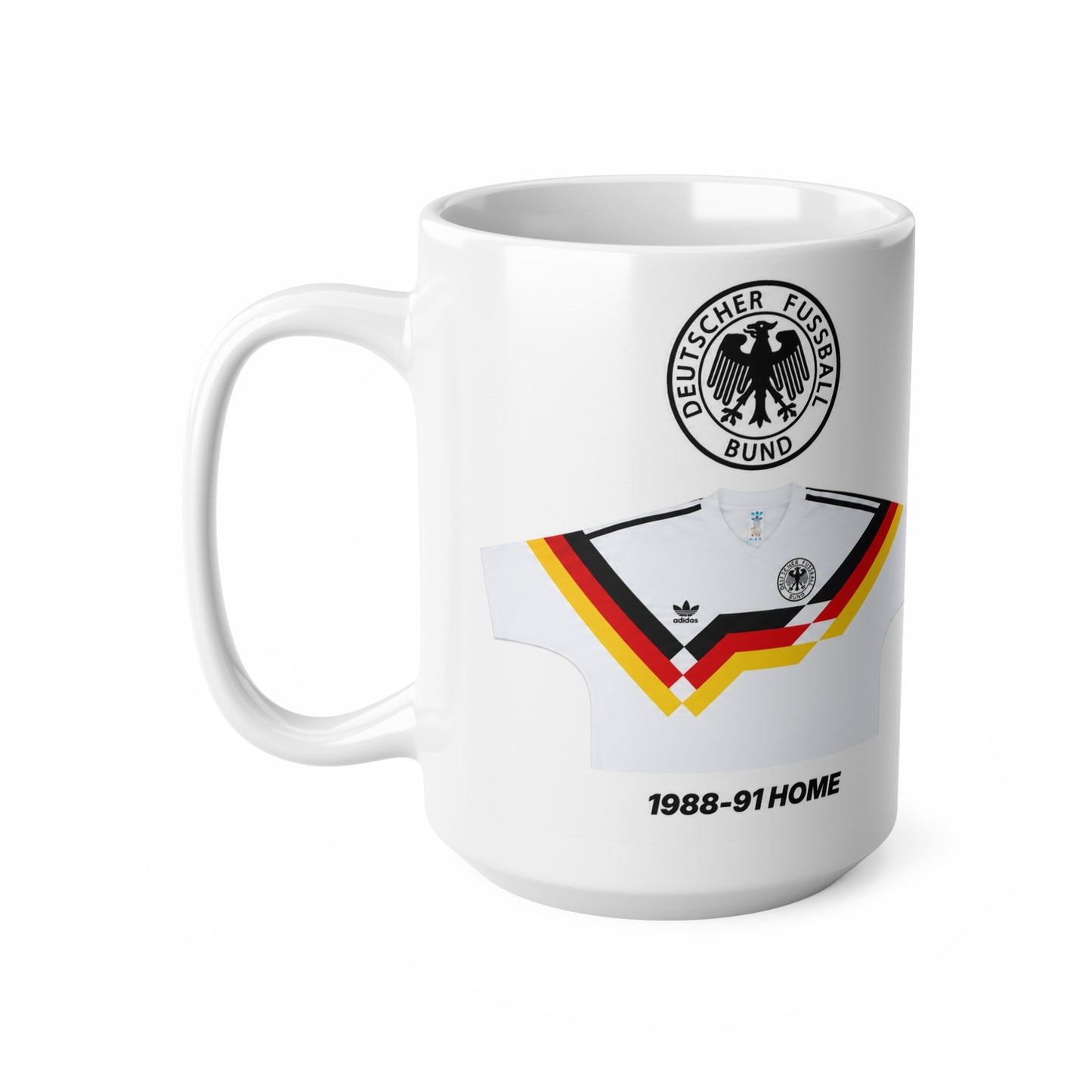 Germany 1988-91 Home Football Jersey Coffee Mug — Retro Deutscher Fussball Bund 11oz/15oz
