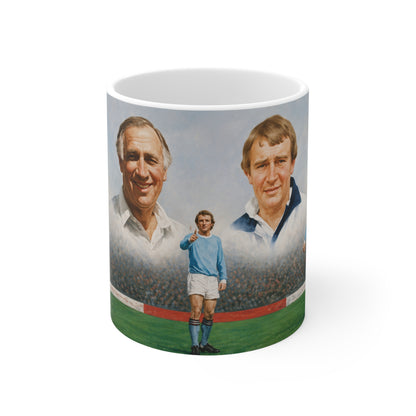 Mercer, Allison, Bell, Lee and Summerbee Manchester City Soccer Legends Ceramic Mug — Vintage Football Players 11oz/15oz