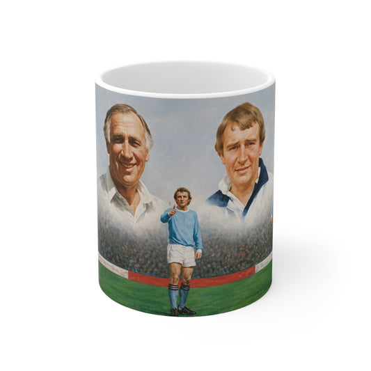 Mercer, Allison, Bell, Lee and Summerbee Manchester City Soccer Legends Ceramic Mug — Vintage Football Players 11oz/15oz