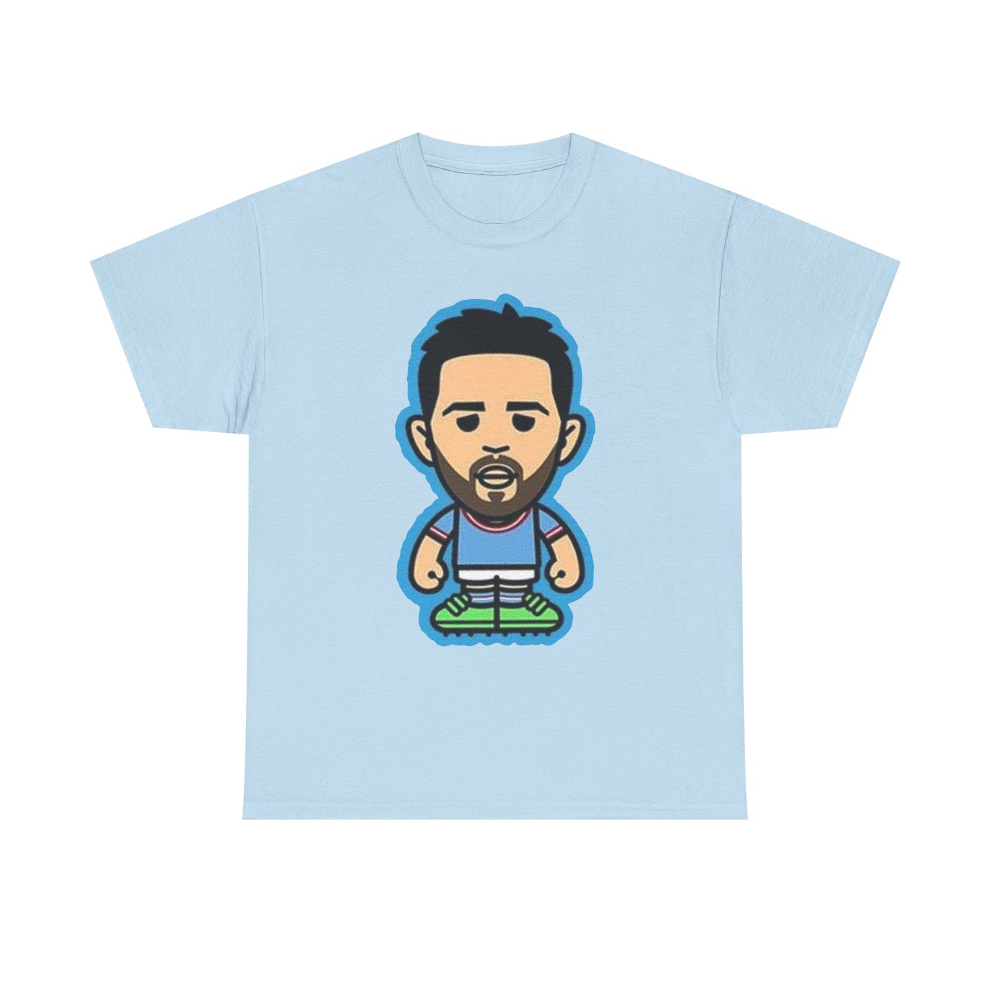 Bernardo Silva Manchester City Legend Graphic Tee — Player Cartoon Front & Tribute Poster Back