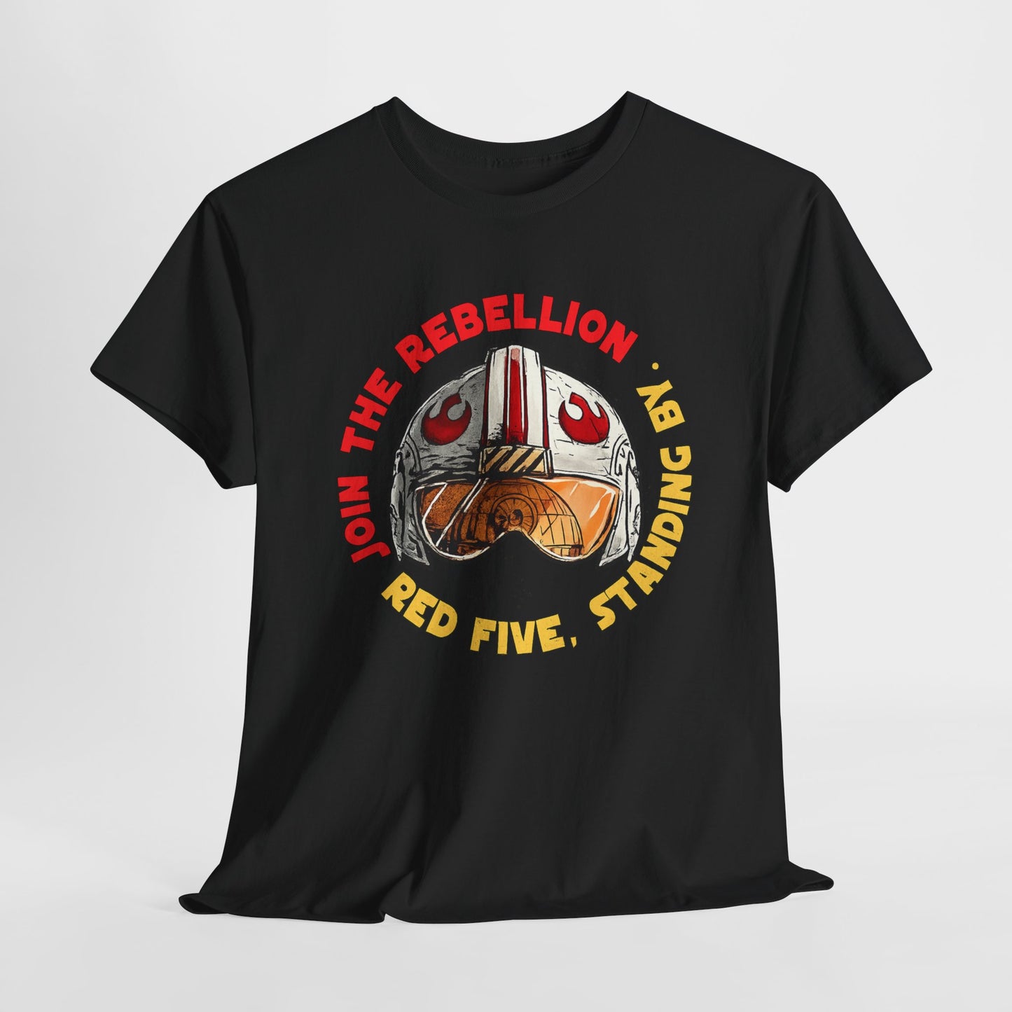 Rebel Pilot T-Shirt — "Join the Rebellion, Red Five" Vintage Helmet Design
