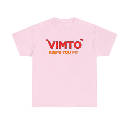 VIMTO "Keeps You Fit" Graphic Tee — Retro Beverage Logo T-Shirt