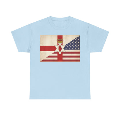 Northern Ireland + American Flag Tee — Vintage Graphic Shirt