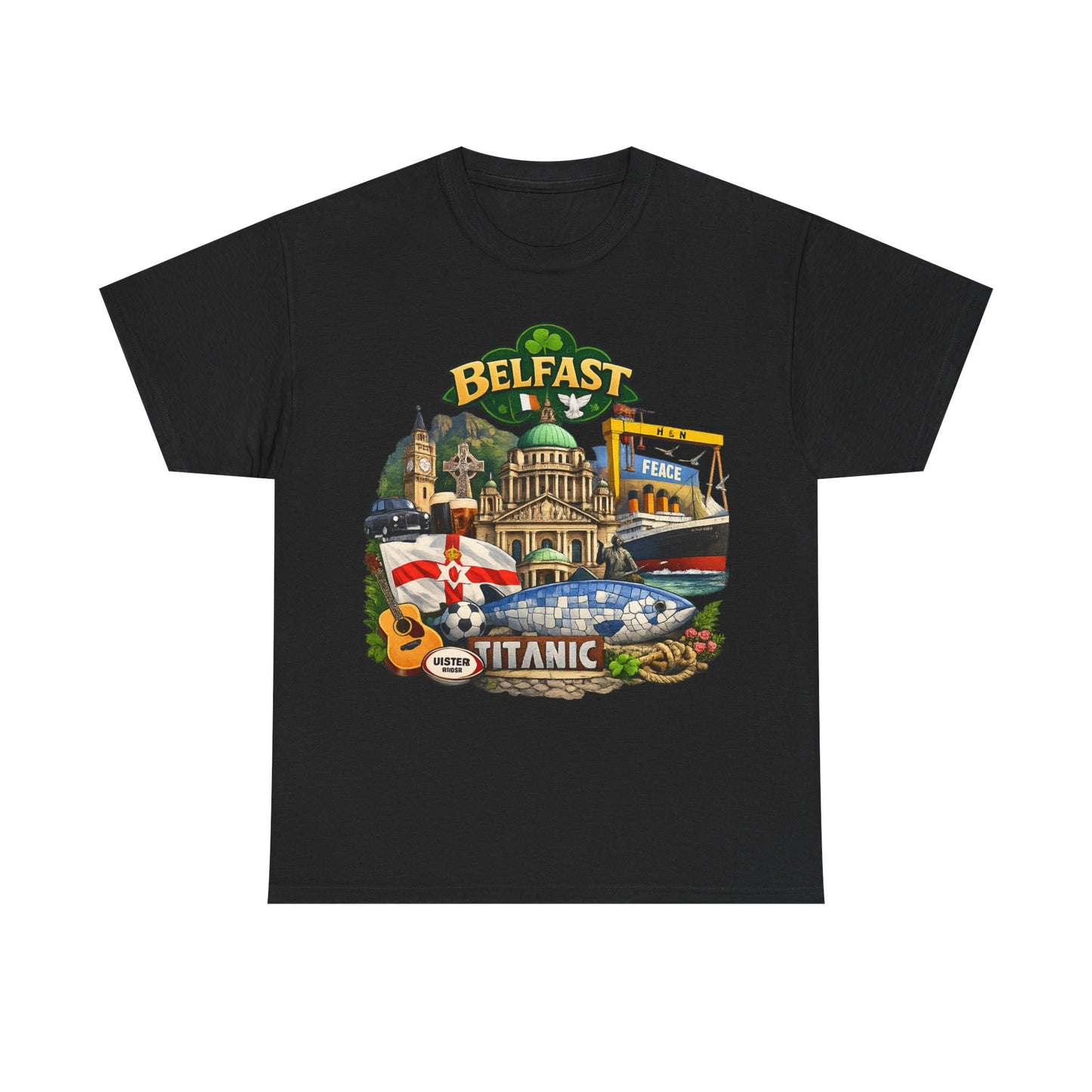 Belfast Collage T-Shirt – Titanic & City Landmarks Souvenir Tee