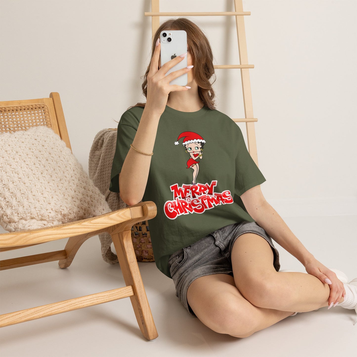 Christmas Betty Boop Tee - 'Merry Christmas' Holiday Graphic Shirt