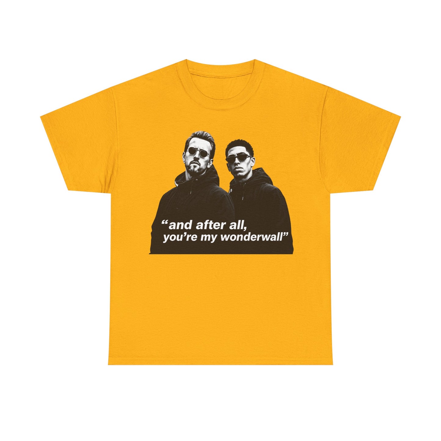 Kane and Bellingham Wonderwall Lyric T-Shirt — ‘and after all, you’re my wonderwall’ Retro Band Tee