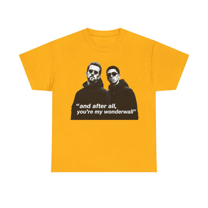 Kane and Bellingham Wonderwall Lyric T-Shirt — ‘and after all, you’re my wonderwall’ Retro Band Tee