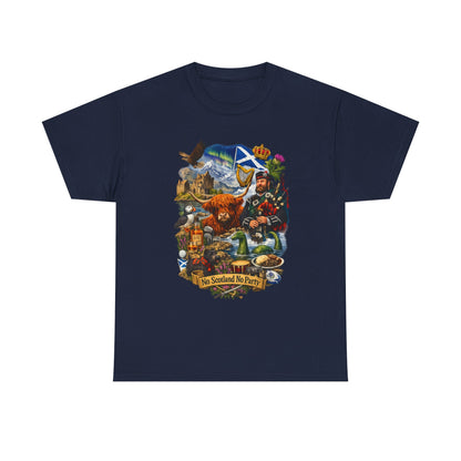 Scotland Collage T-Shirt — "No Scotland No Party" Scottish Heritage Tee