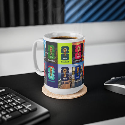 FIFA World Cup Cities Collage Mug — 11oz/15oz Ceramic Coffee Cup
