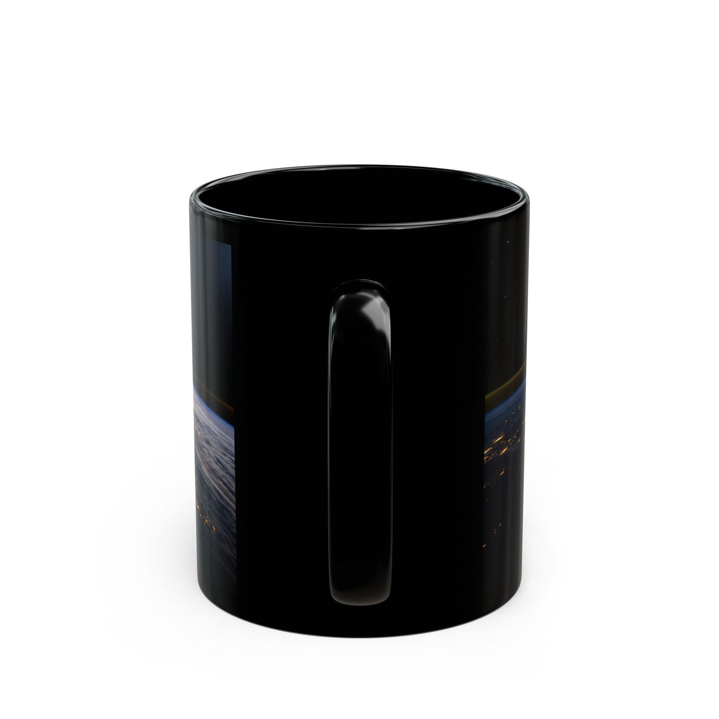 Earth at Night Black Coffee Mug – Satellite City Lights 11oz/15oz