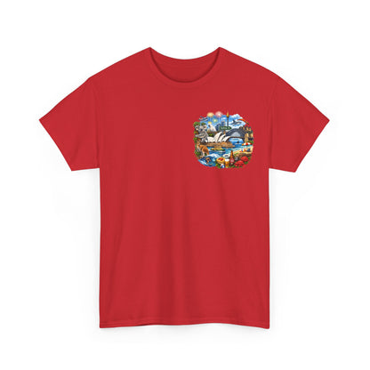 T-Shirt — Sydney Landmark Collage Tee (Opera House, Harbour Bridge, Koala & Beach Scene)