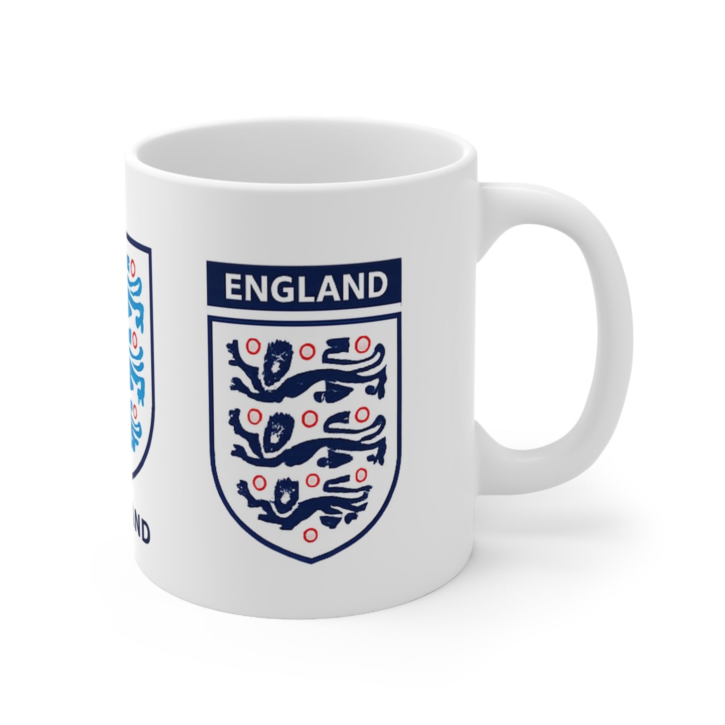 England Three Lions Ceramic Coffee Mug — 11oz & 15oz Football Fan Gift