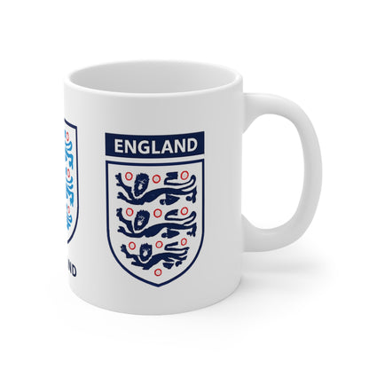 England Three Lions Ceramic Coffee Mug — 11oz & 15oz Football Fan Gift