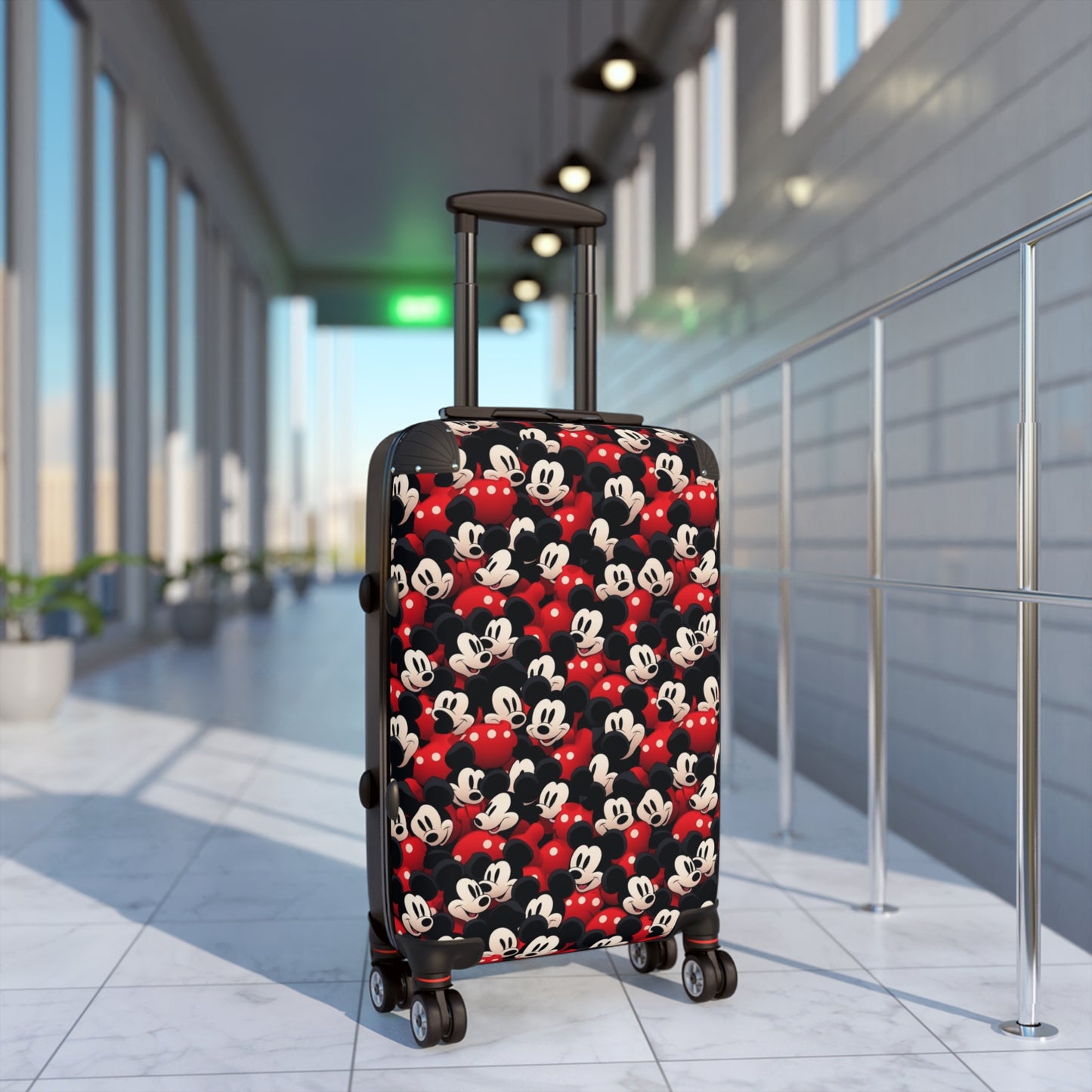 Mickey Mouse Pattern Carry-On Suitcase – Retro Disney Travel Luggage