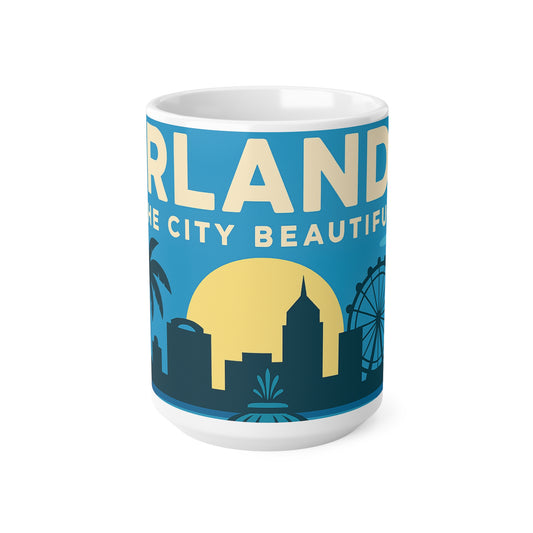 Orlando Skyline Coffee Mug — "Orlando The City Beautiful" Retro Travel Ceramic Cup
