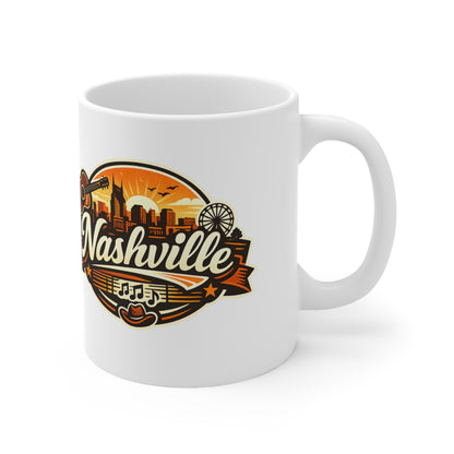 Nashville Ceramic Coffee Cups, 11oz, 15oz