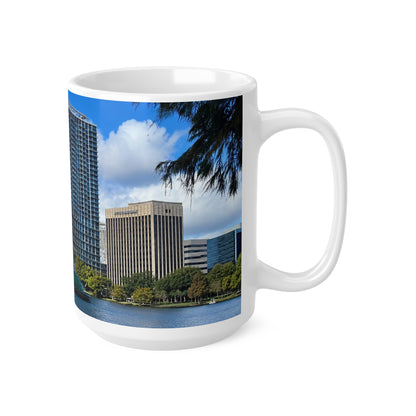 Lake Eola City Waterfront Photo Mug — Scenic Harbor Skyline Ceramic Coffee Cup (11oz & 15oz)