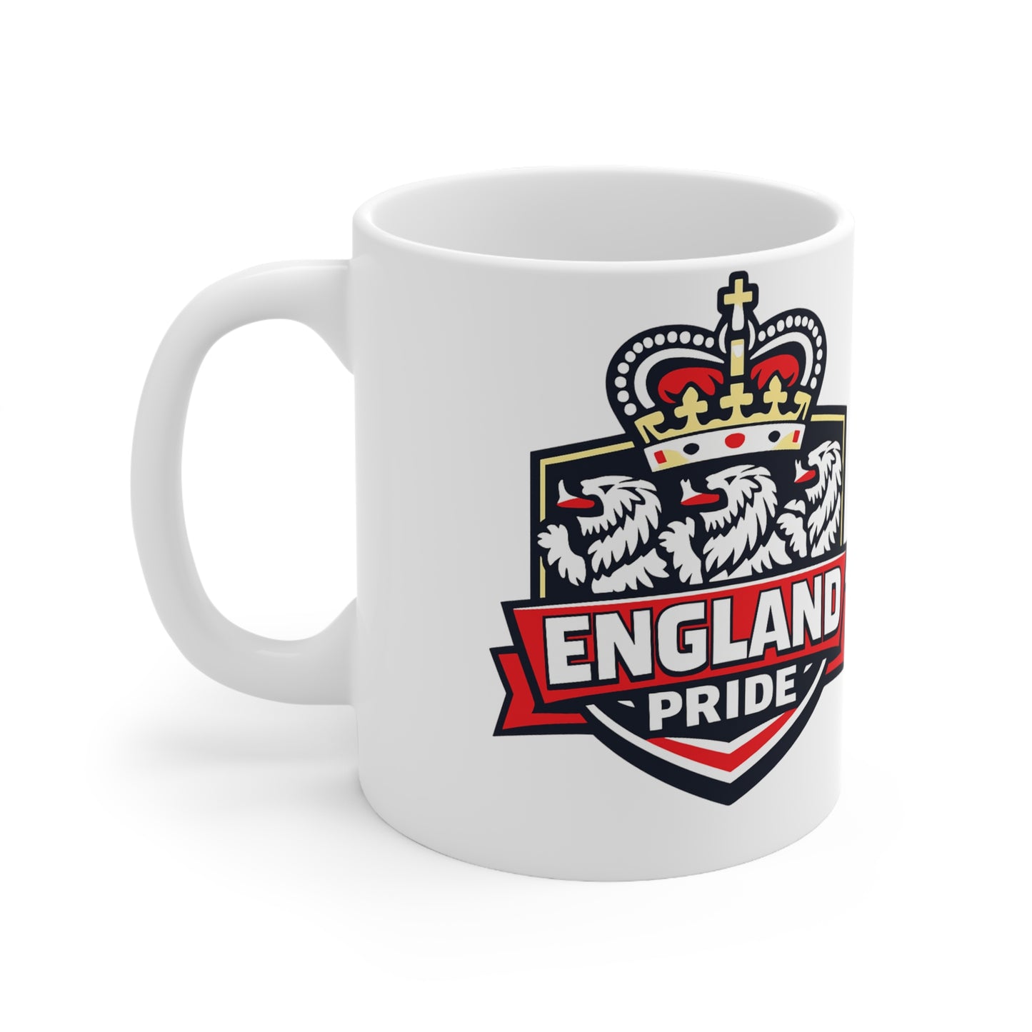 England Pride Ceramic Mug — Crowned Lion 11oz & 15oz Coffee Cup