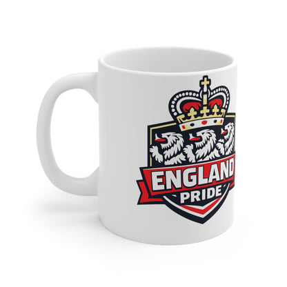 England Pride Ceramic Mug — Crowned Lion 11oz & 15oz Coffee Cup